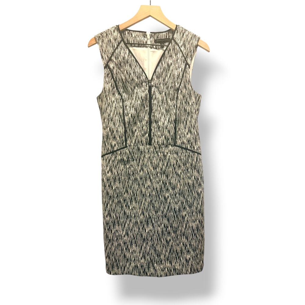 Banana Republic Black White Abstract Print Zip Sheath Dress Size 8 Cocktail Work - Picture 10 of 10